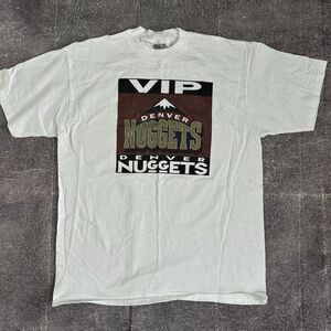 NWOT Men's Vintage 90s Oneita Denver Nuggets VIP White Graphic T Shirt Tee Sz XL